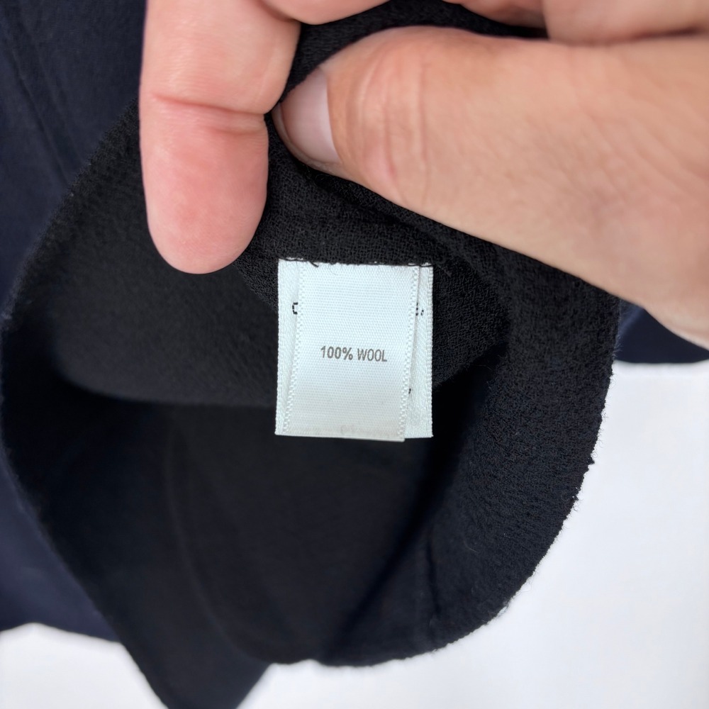 St. John "Sewn By Hand" 100% Wool Colorblock Boxy Zip Jacket Womens 16 Black - Picture 3 of 8